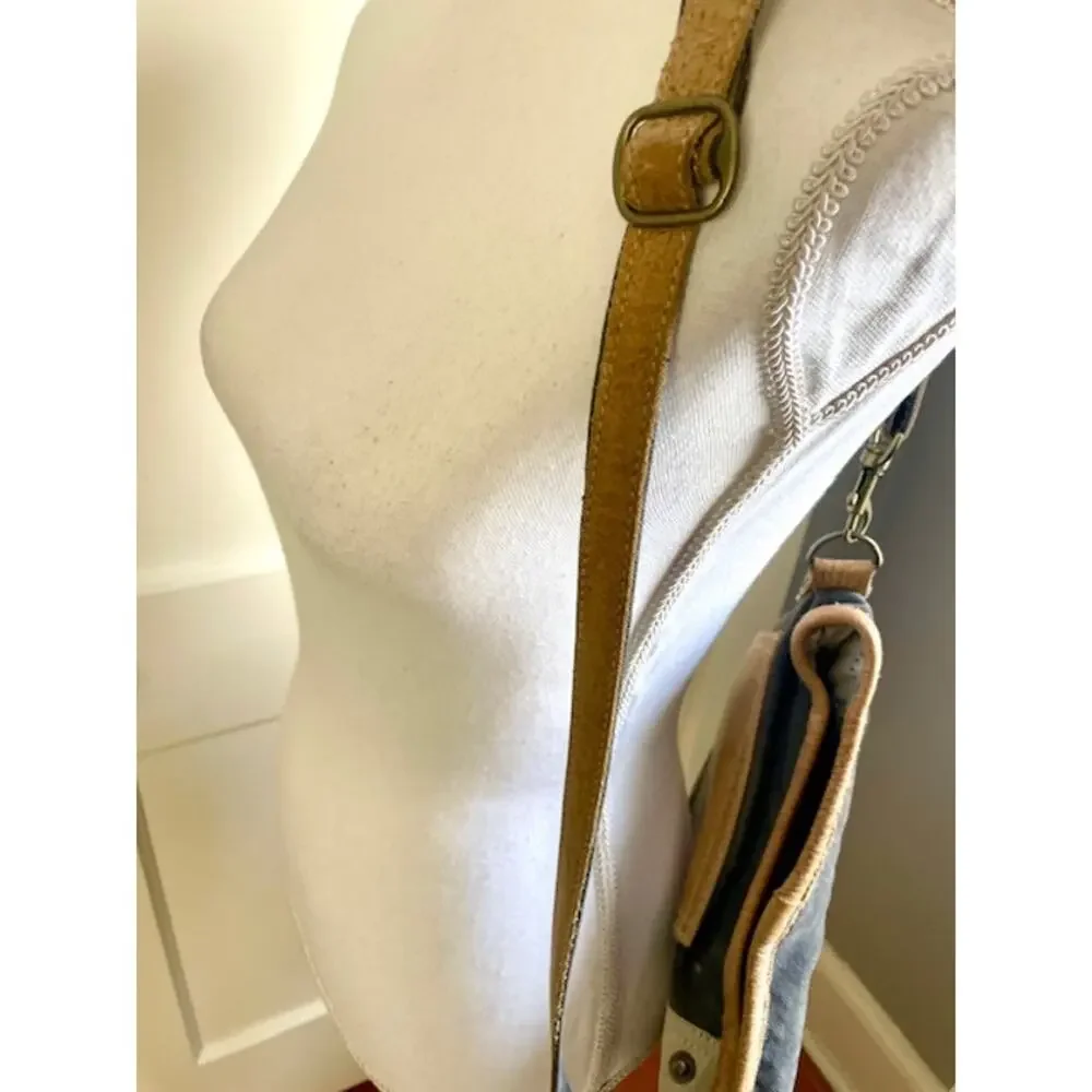 Myra Bag Canvas & Leather Crossbody Shoulder Bag Boho Western Farmhouse Tote